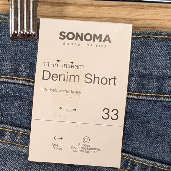 Sonoma SLIM Blue Denim Cutoff Shorts 11 in. Inseam Size 33 - Picture 9 of 12